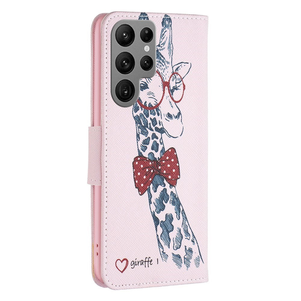 EIDERWOOD Samsung Galaxy S25 Ultra Faux Leather Case with Wallet & Stand Function - Giraffe