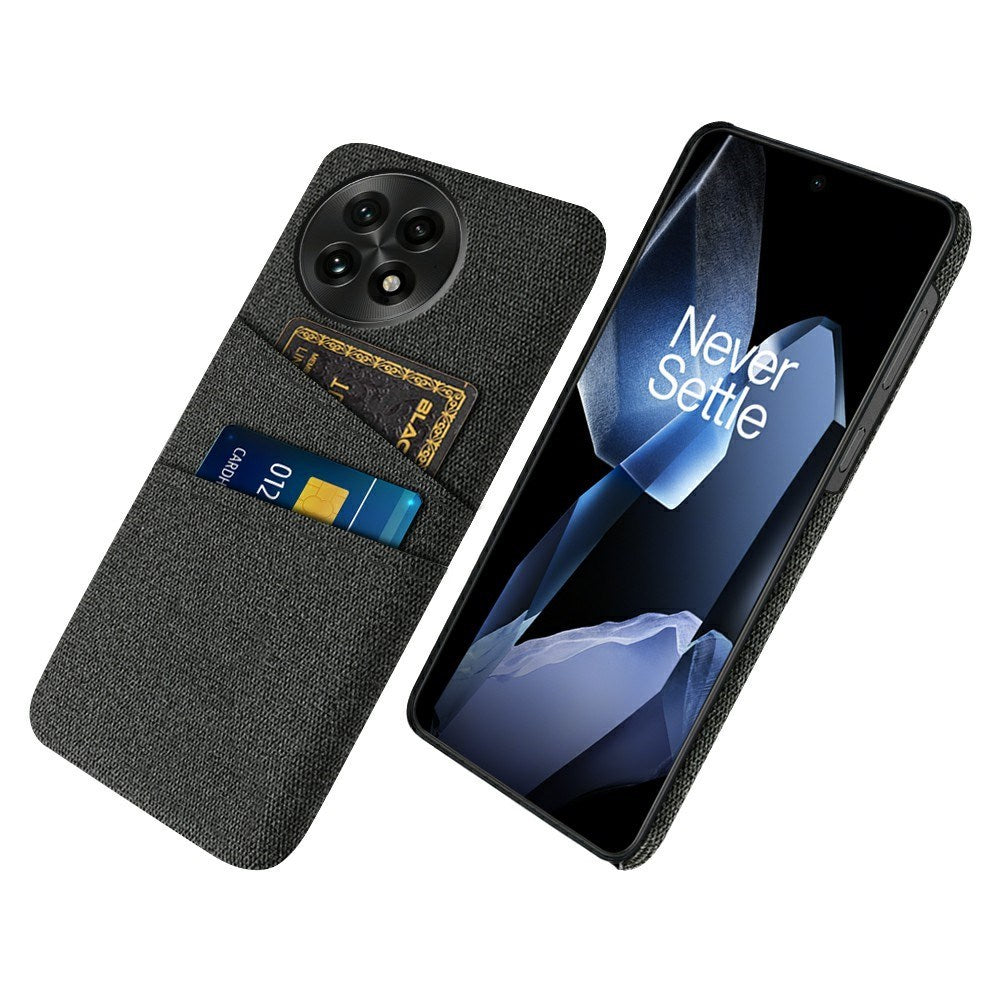 EIDERWOOD OnePlus 13 Fabric Coated Plastic Case with Card Holder - Black
