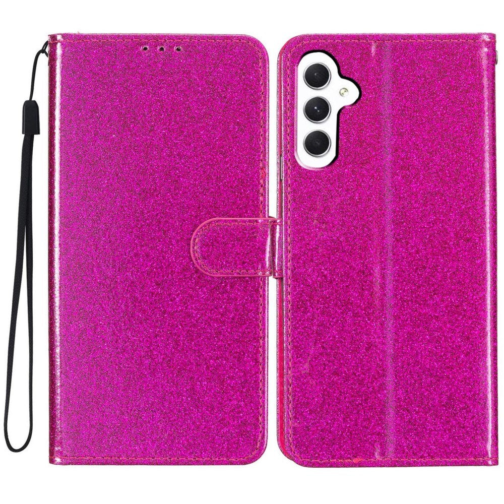 EIDERWOOD Samsung Galaxy A36 (5G) Leather Flip Case with Wallet & Strap - Glitter - Pink