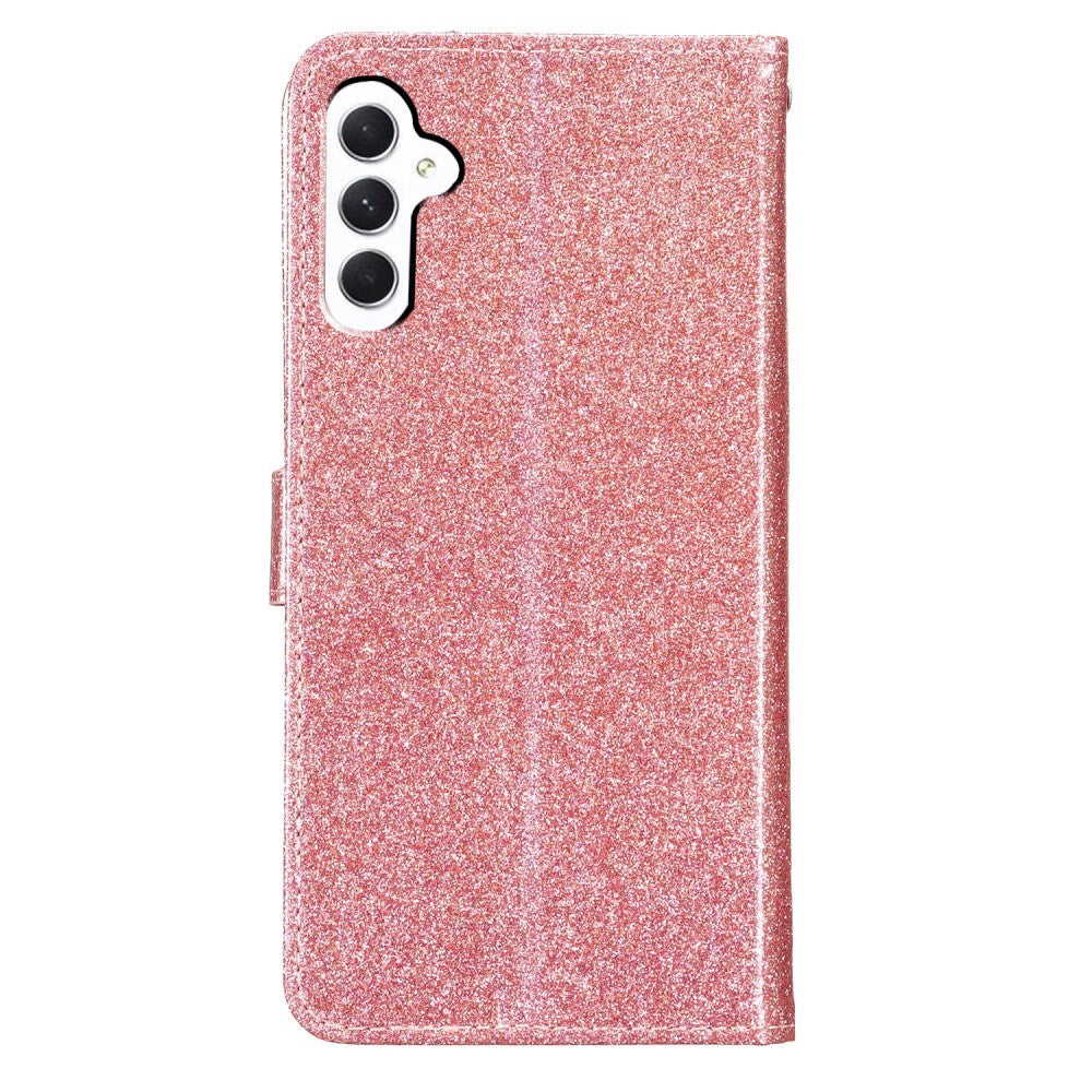 EIDERWOOD Samsung Galaxy A36 (5G) Leather Flip Case with Wallet & Strap - Glitter - Rose Gold