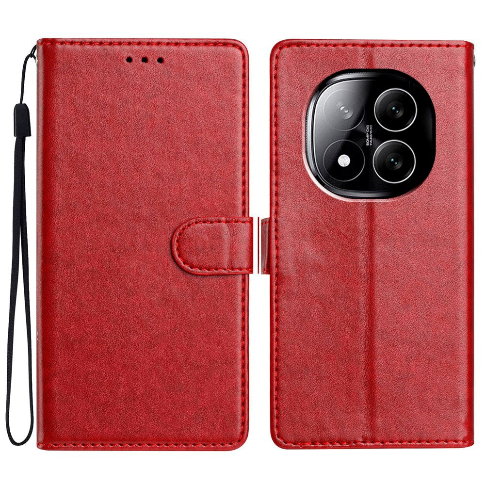 EIDERWOOD Xiaomi Redmi Note 14 Pro (5G) / Poco X7 Faux Leather Flip Case with Strap - Dark Red