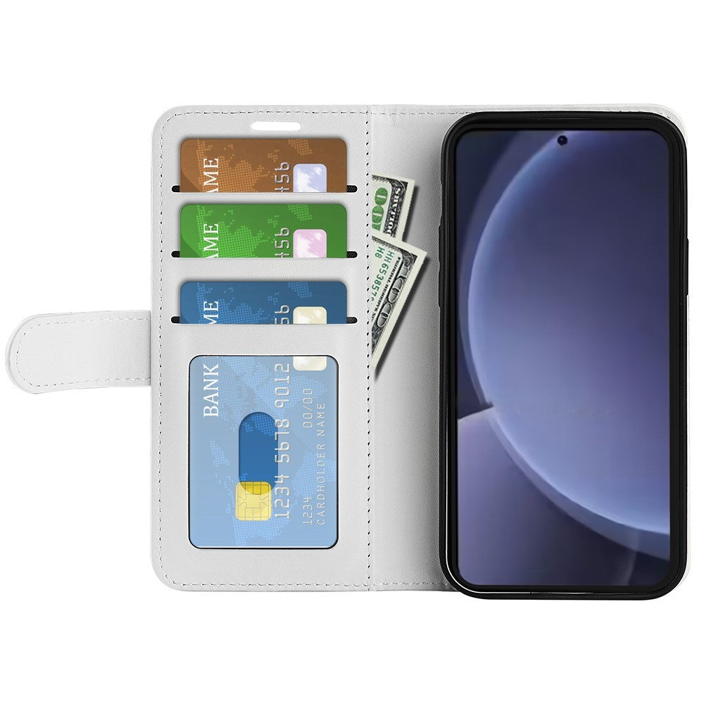 EIDERWOOD Samsung Galaxy S25+ (Plus) Faux Leather Flip Case with Cardholder & Stand Function - White
