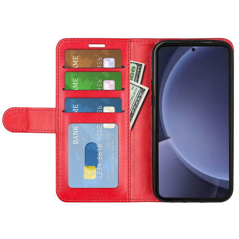 EIDERWOOD Samsung Galaxy S25+ (Plus) Faux Leather Flip Case with Cardholder & Stand Function - Red