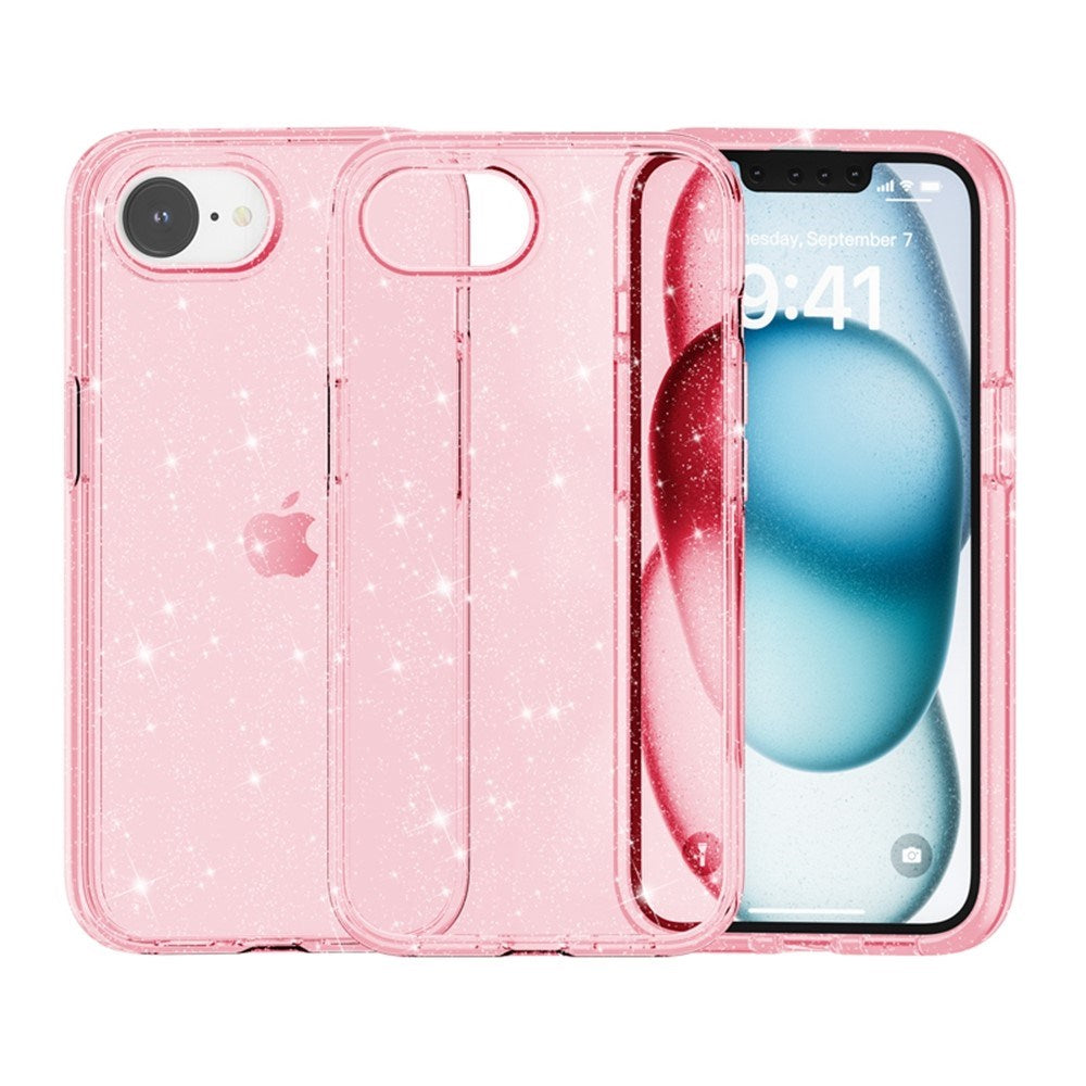 EIDERWOOD iPhone 16e Hybrid Glitter Plastic Case - MagSafe Compatible - Pink