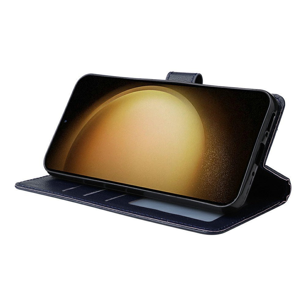 EIDERWOOD Samsung Galaxy S25+ (Plus) / S24+ (Plus) Faux Leather Case with Wallet and Strap - Blue