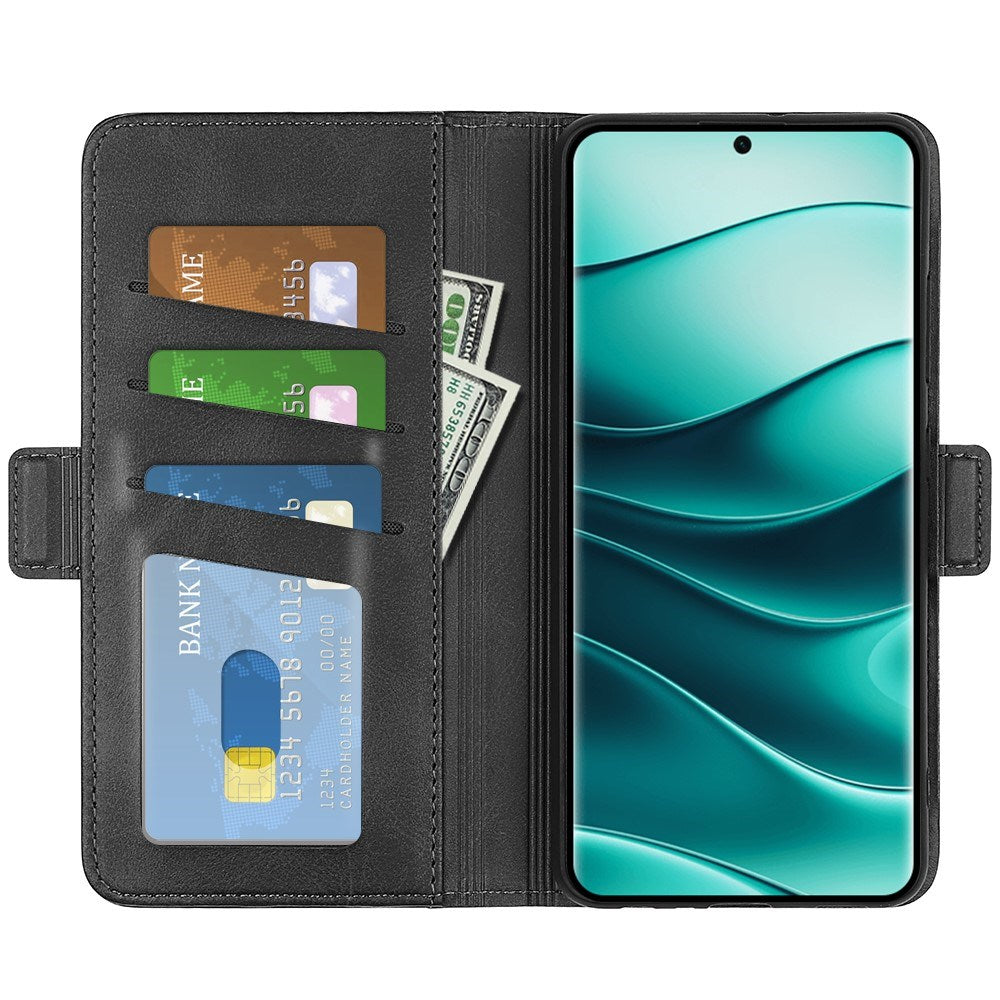 EIDERWOOD Xiaomi Redmi Note 14 Pro+ Faux Leather Flip Case with Cardholder & Stand Function - Black
