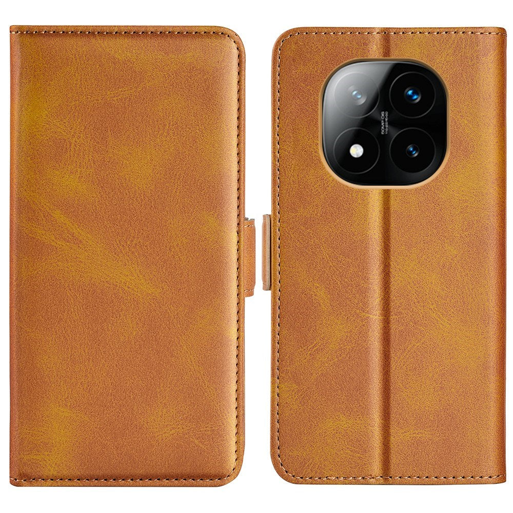 EIDERWOOD Xiaomi Redmi Note 14 Pro+ Faux Leather Flip Case with Cardholder & Stand Function - Light Brown