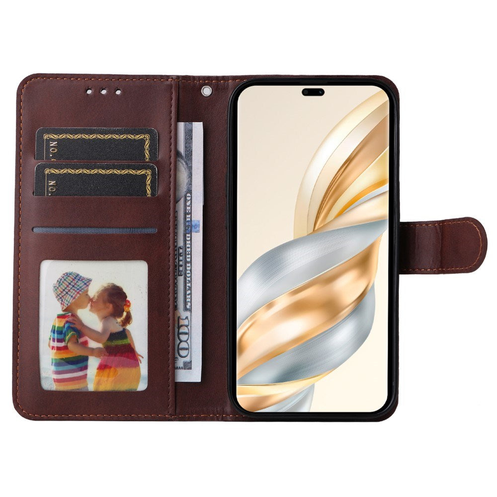 EIDERWOOD Honor Magic7 Lite Faux Leather Flip Case with Strap - Brown