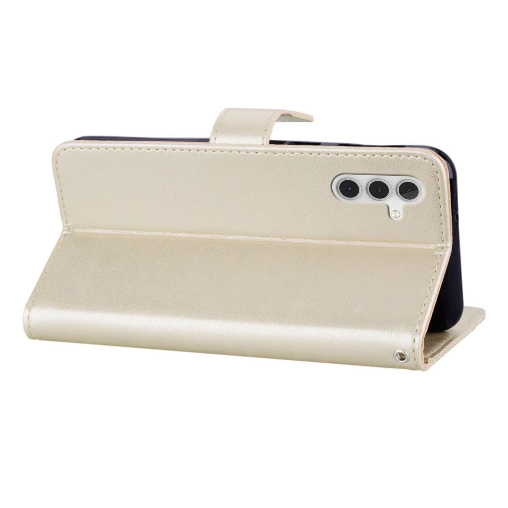 EIDERWOOD Samsung Galaxy S25 Faux Leather Flip Case with Owl Design - Gold