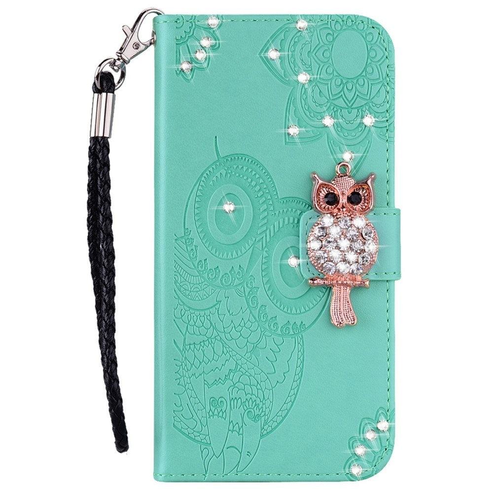 EIDERWOOD Samsung Galaxy S25 Ultra Faux Leather Flip Case with Owl Design - Turquoise