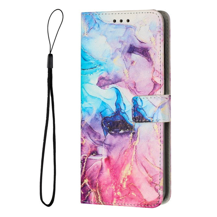 EIDERWOOD Google Pixel 10 / 10 Pro / 9 / 9 Pro Marble Faux Leather Flip Case with Strap - Pink / Purple
