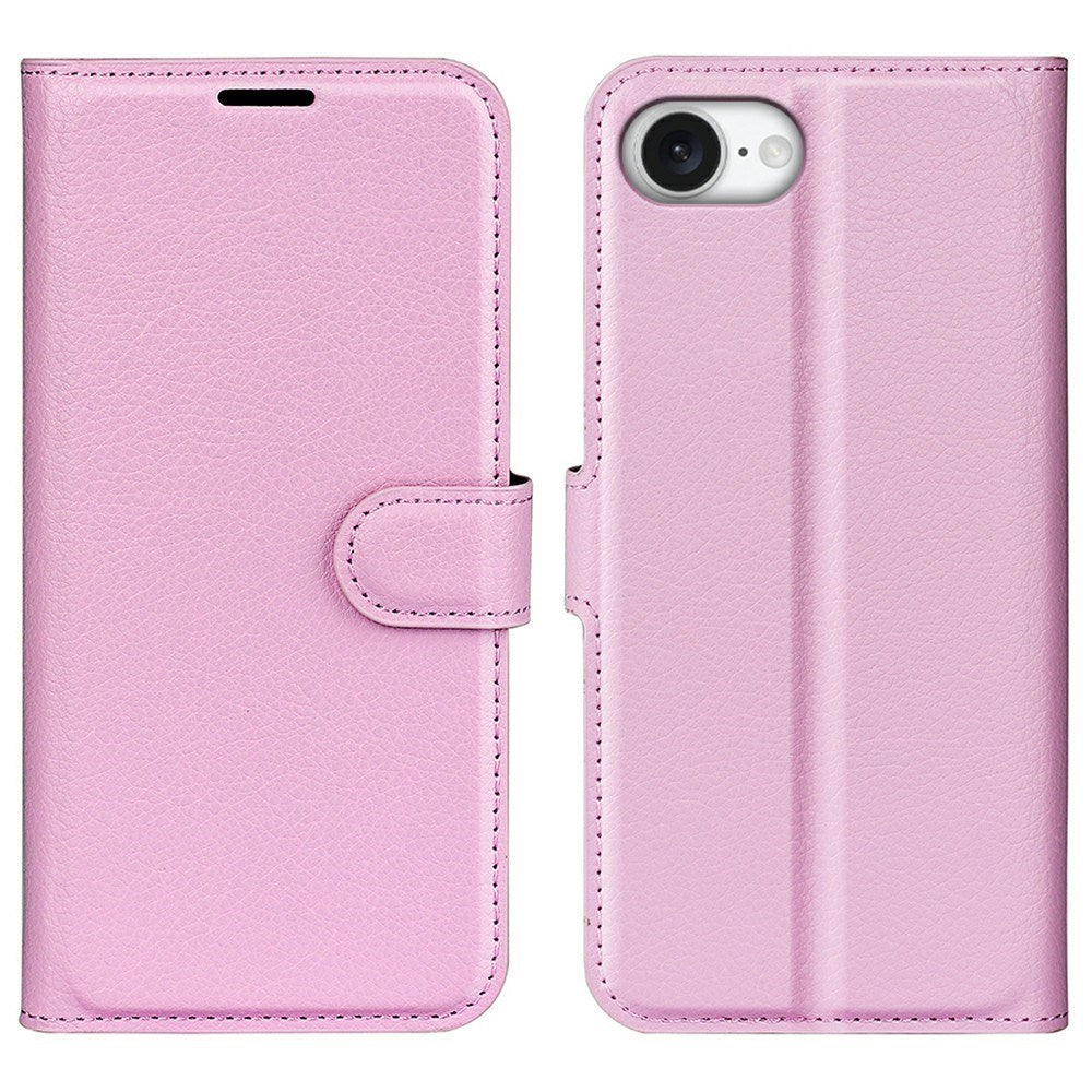 EIDERWOOD iPhone 16e Faux Leather Flip Case with Cardholder & Stand Function - Pink