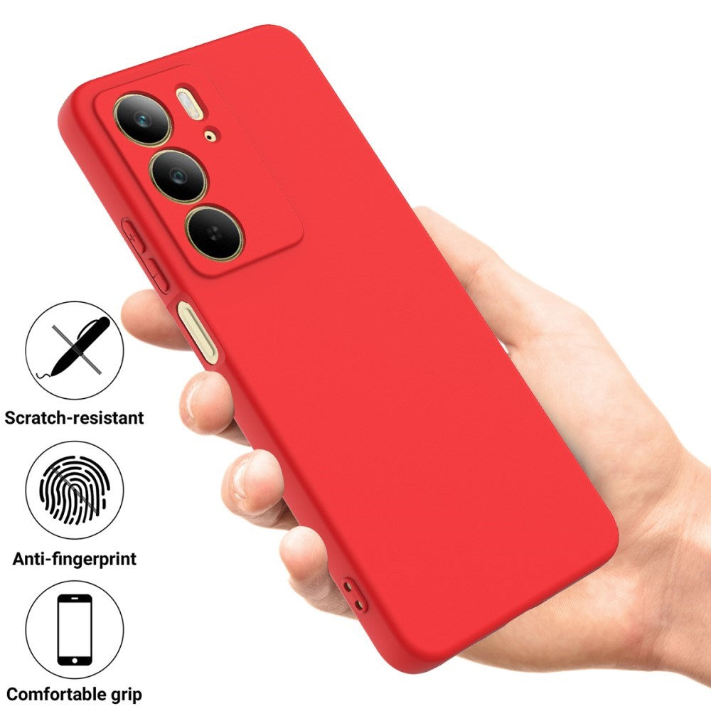 EIDERWOOD Realme C75 Liquid Silicone Case w. Strap - Red