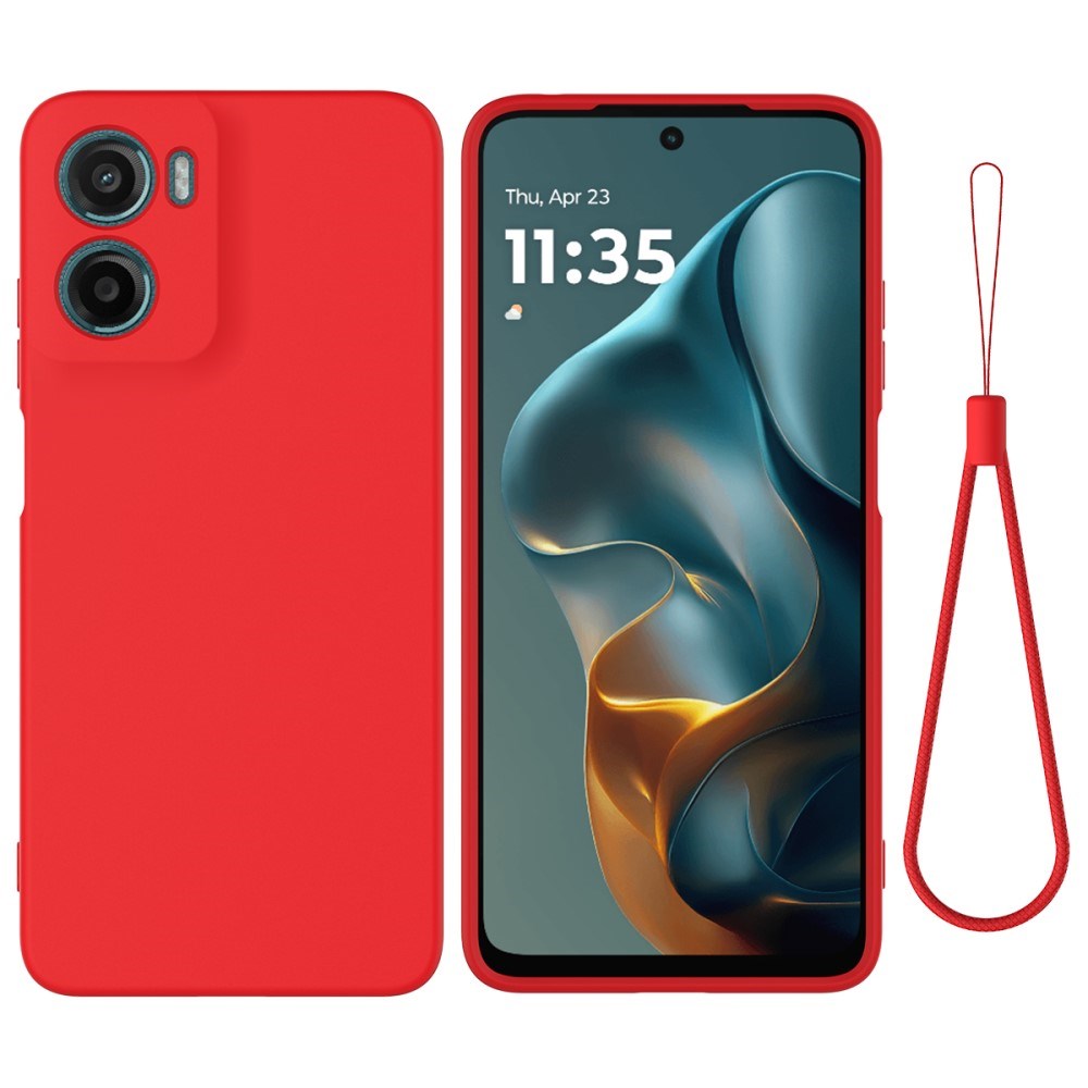 EIDERWOOD Motorola Moto G05 / E15 Liquid Silicone Case w. Strap - Red
