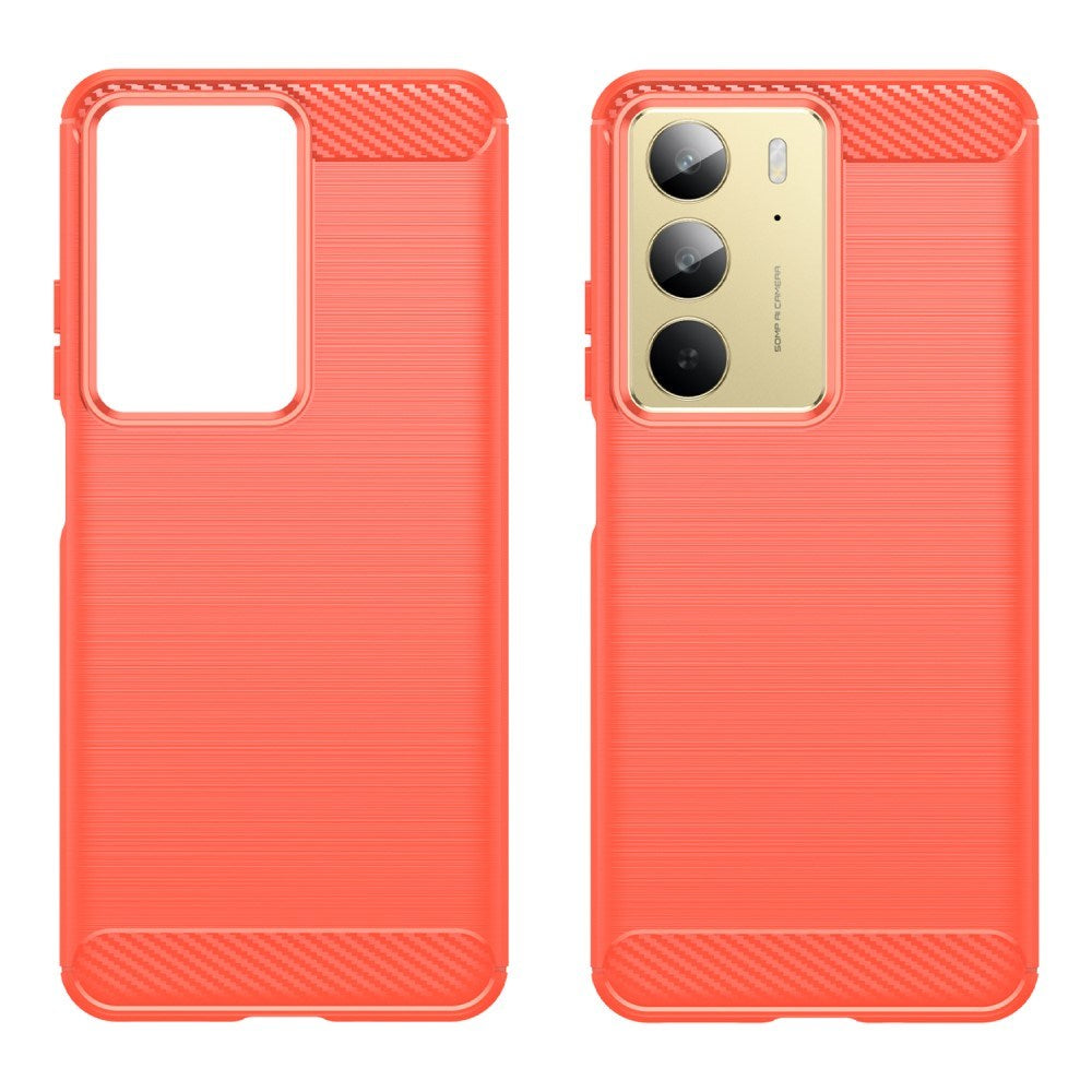 EIDERWOOD Realme C75 Brushed Carbon Fiber Flexible Plastic Case - Red