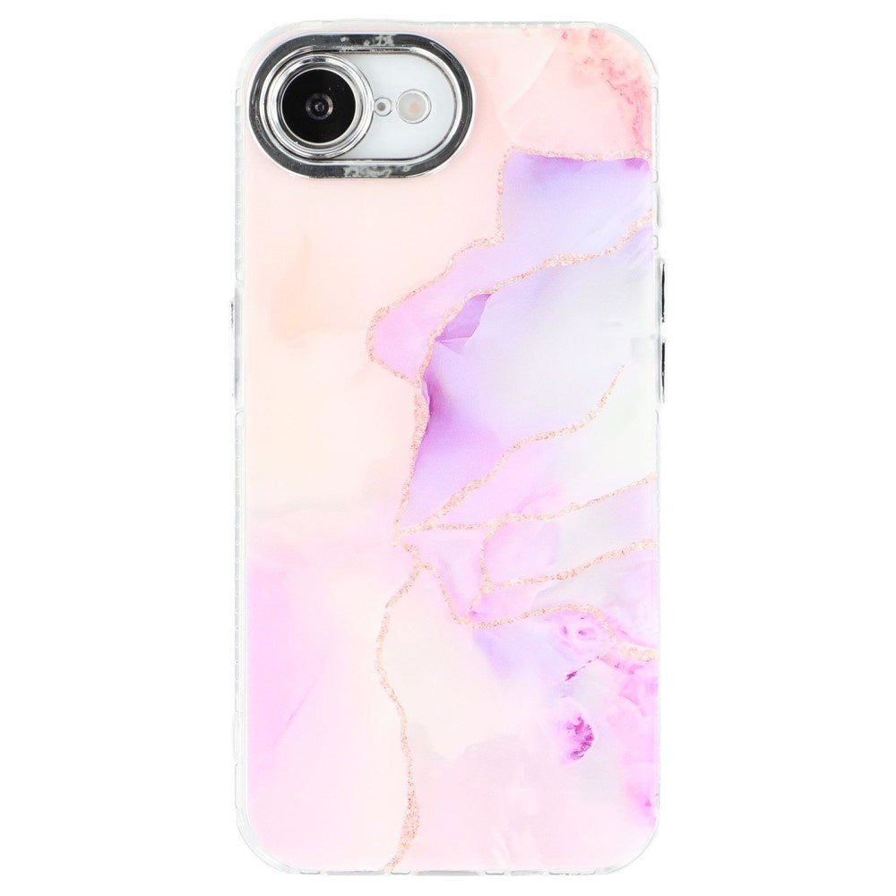 EIDERWOOD iPhone 16e Hybrid Case with Marble Design - Pink