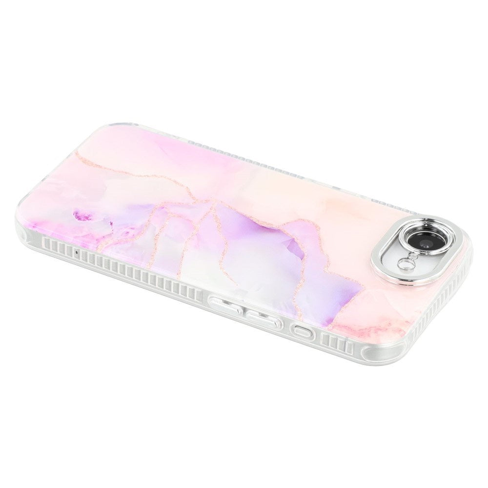 EIDERWOOD iPhone 16e Hybrid Case with Marble Design - Pink