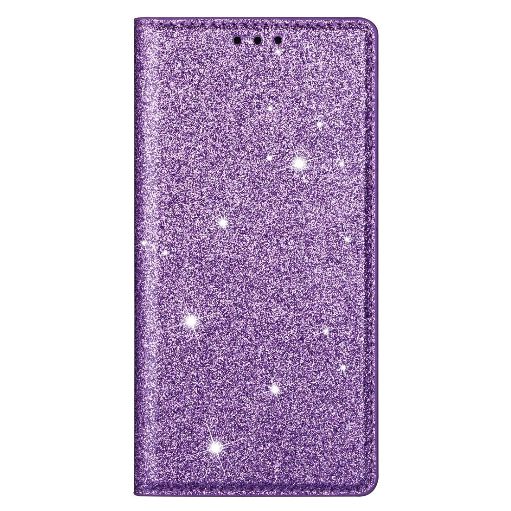 EIDERWOOD Samsung Galaxy S25 Edge Faux Leather Flip Case with Wallet - Glitter - Purple