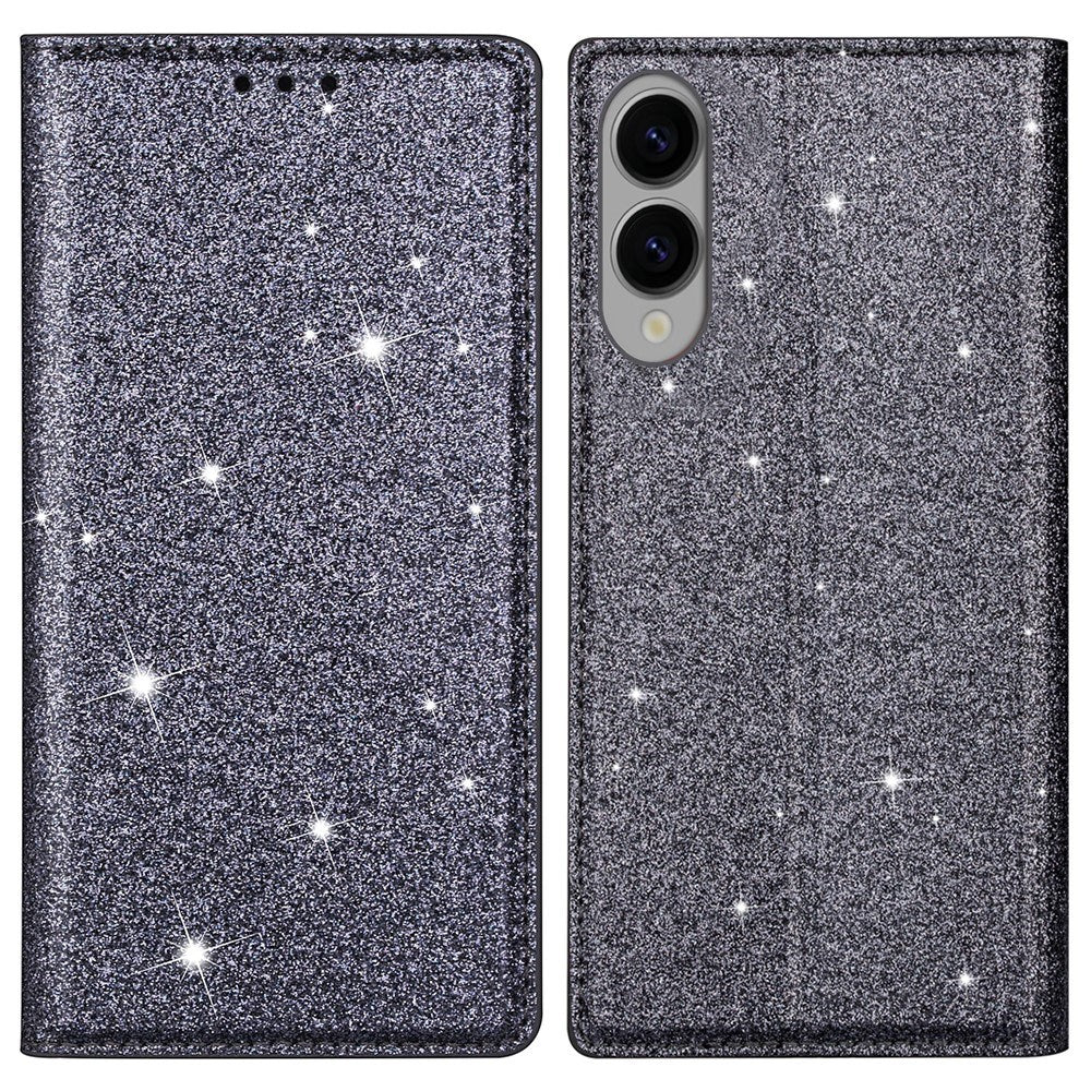 EIDERWOOD Samsung Galaxy S25 Edge Faux Leather Flip Case with Wallet - Glitter - Grey