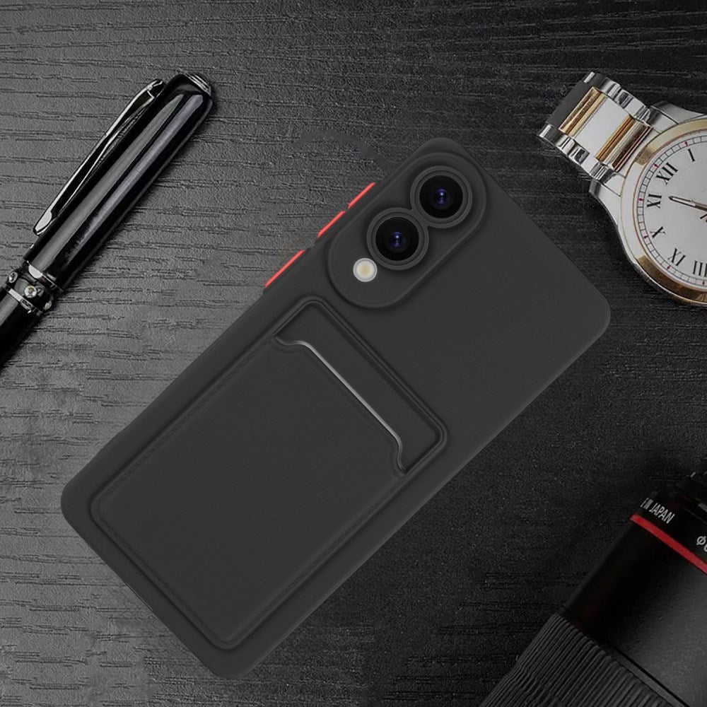 EIDERWOOD Samsung Galaxy S25 Edge Flexible Plastic Case with Cardholder - Black