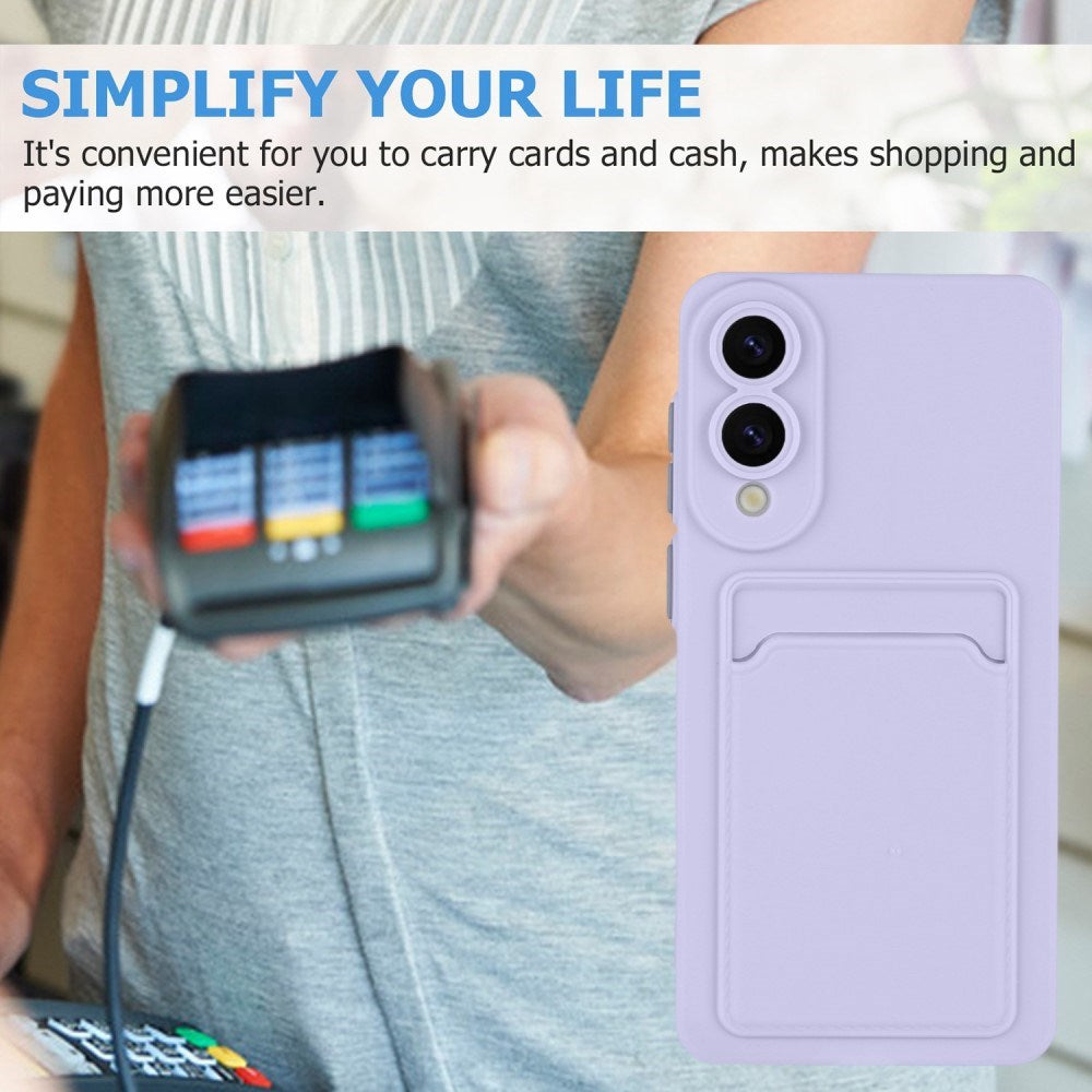 EIDERWOOD Samsung Galaxy S25 Edge Flexible Plastic Case with Cardholder - Purple