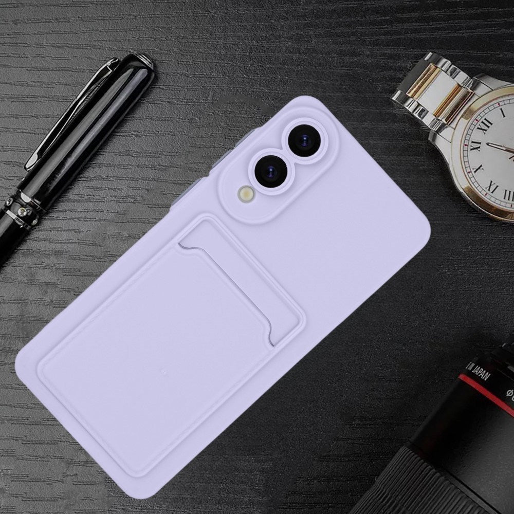 EIDERWOOD Samsung Galaxy S25 Edge Flexible Plastic Case with Cardholder - Purple