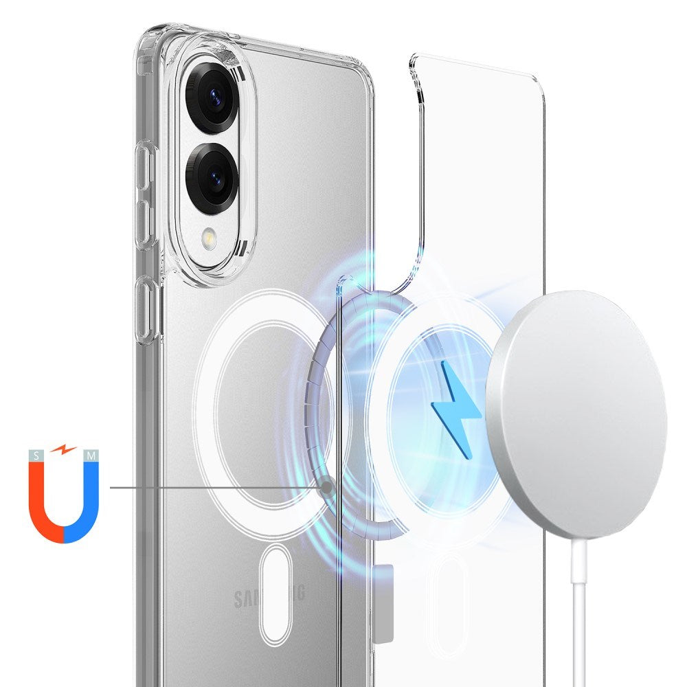 EIDERWOOD Samsung Galaxy S25 Edge Hybrid Plastic Case - MagSafe Compatible - Transparent / White