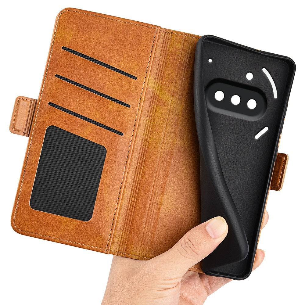 EIDERWOOD Nothing Phone (3a) Faux Leather Flip Case with Wallet & Stand Function - Light Brown