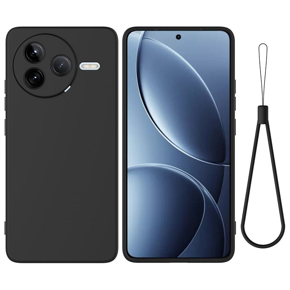 Xiaomi Poco F7 Pro EIDERWOOD Silicone Case with Strap - Black