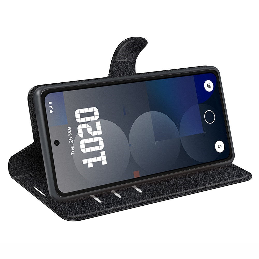 EIDERWOOD Nothing Phone (3a) Pro Faux Leather Flip Case with Cardholder & Stand Function - Black