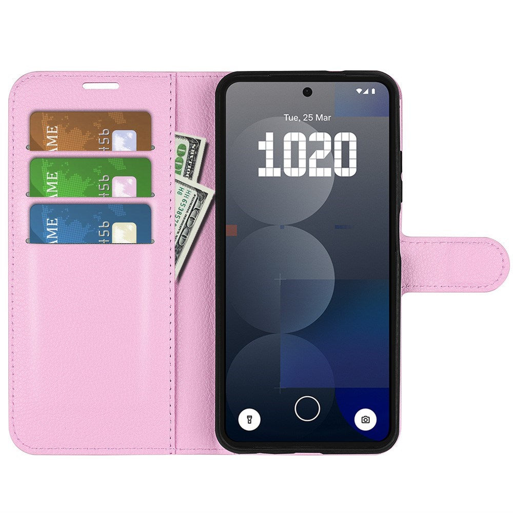 EIDERWOOD Nothing Phone (3a) Pro Faux Leather Flip Case with Cardholder & Stand Function - Pink