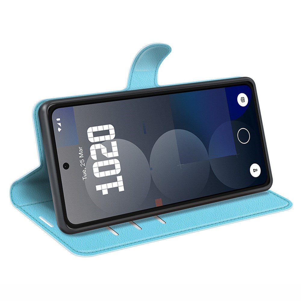 EIDERWOOD Nothing Phone (3a) Pro Faux Leather Flip Case with Cardholder & Stand Function - Blue