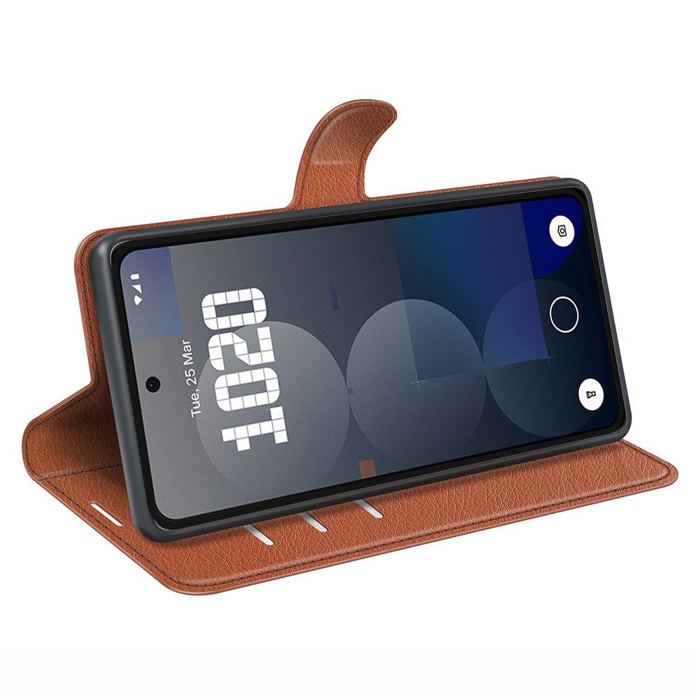 EIDERWOOD Nothing Phone (3a) Pro Faux Leather Flip Case with Cardholder & Stand Function - Brown