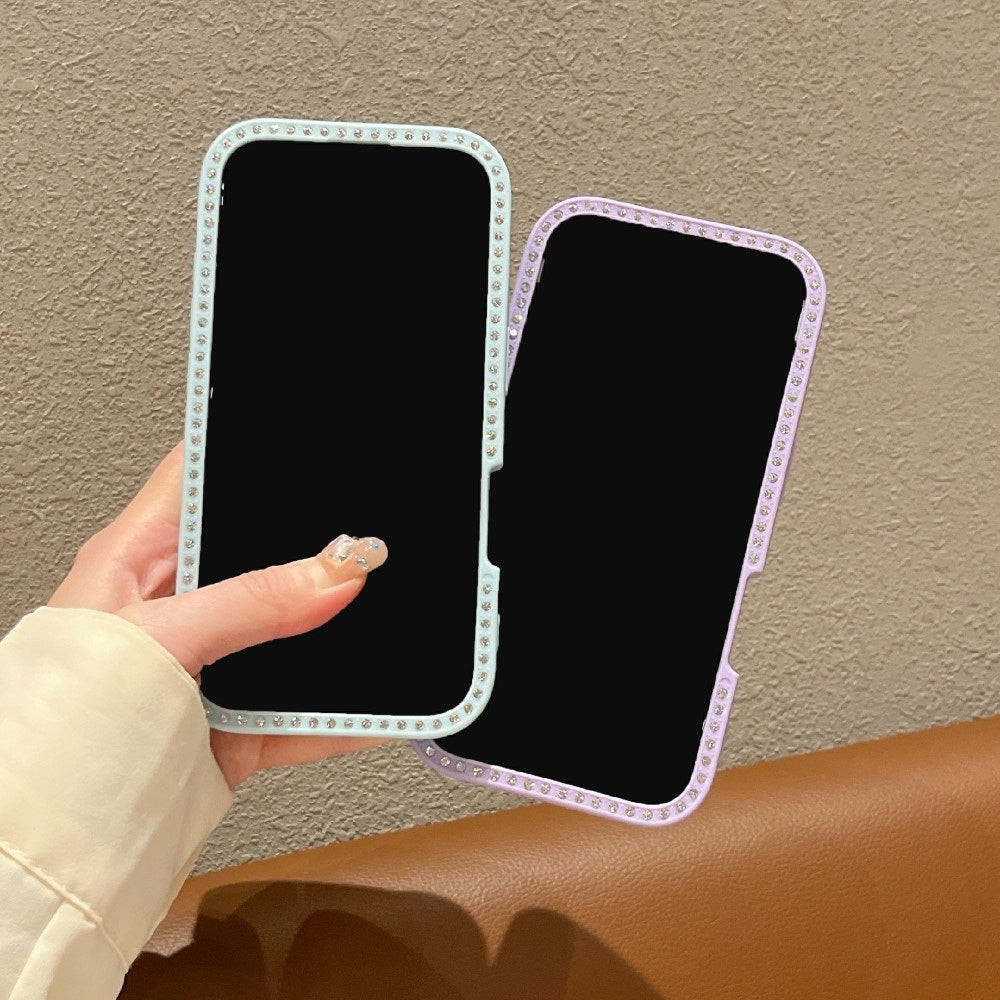 EIDERWOOD iPhone 16 Hybrid Case with Bows and Rhinestones - Transparent / Blue