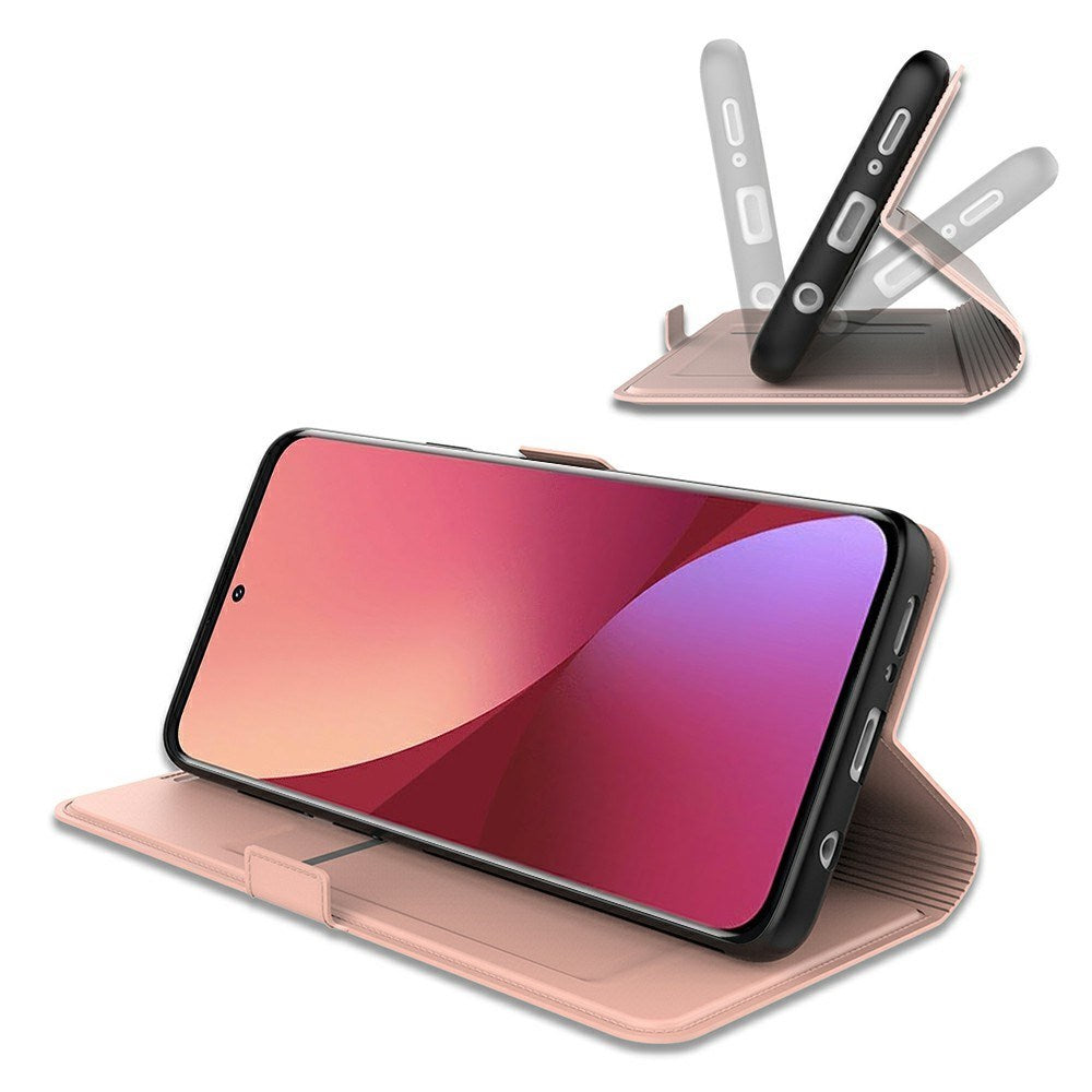 Xiaomi Poco F7 Ultra EIDERWOOD Faux Leather Flip Case with Card Holder & Stand Function – Rose Gold