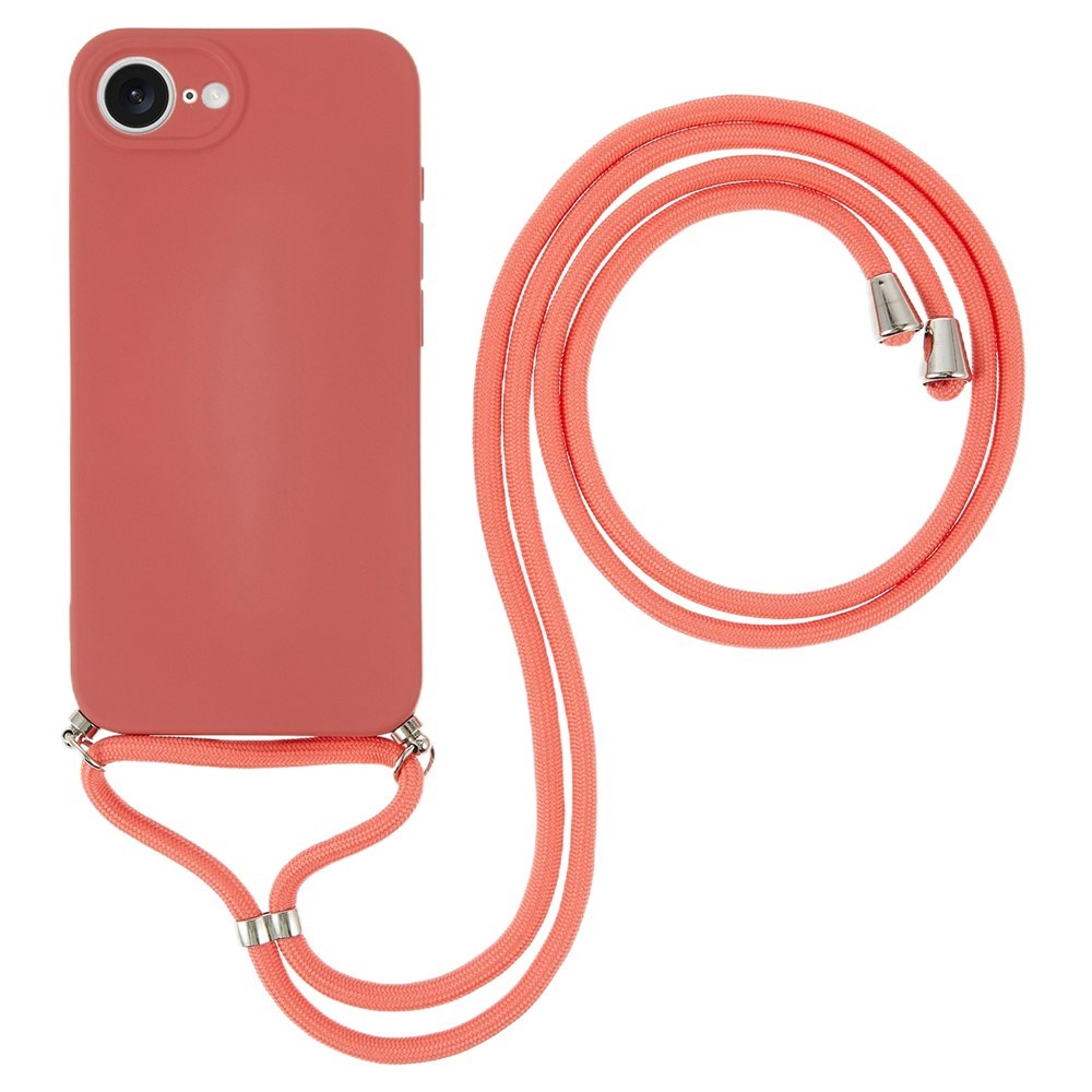 iPhone 17e / 16e EIDERWOOD Lined Flexible Plastic Case w. Strap - Dark Red