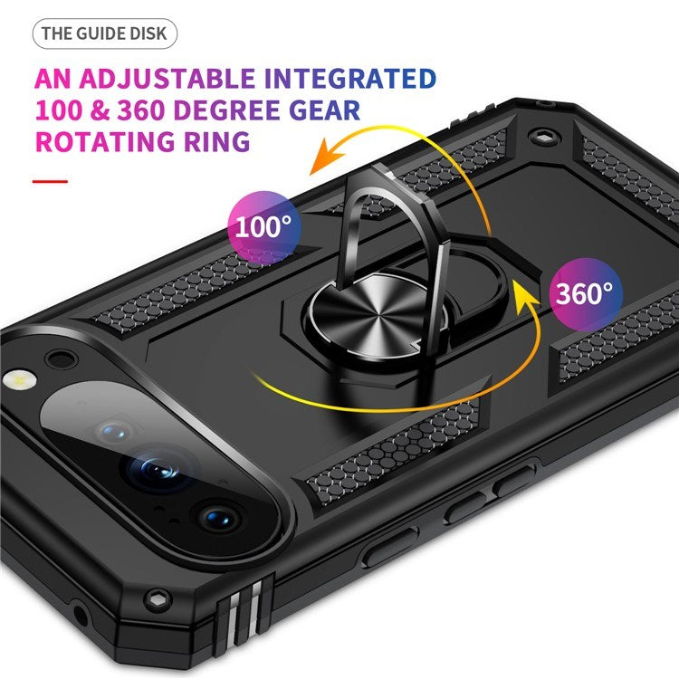 EIDERWOOD Google Pixel 10 Pro XL Hybrid Craftsman Case with 360 Rotatable Kickstand - Black