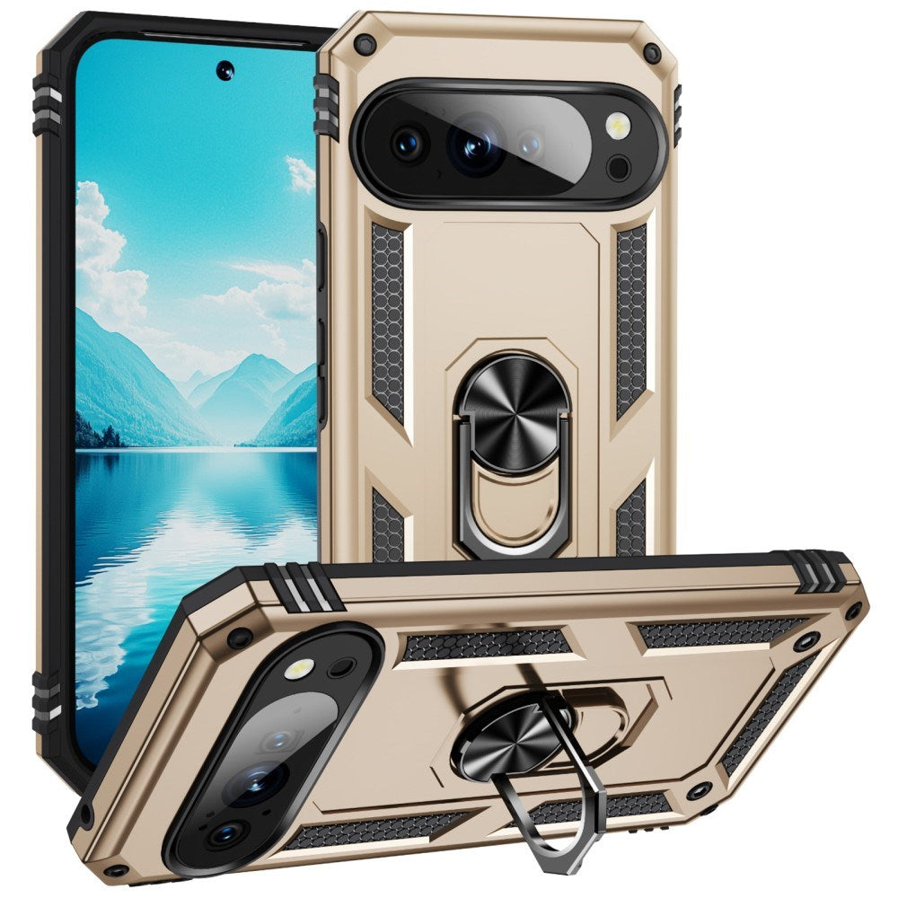EIDERWOOD Google Pixel 10 / 10 Pro Tough Case with 360 Rotatable Kickstand - Gold