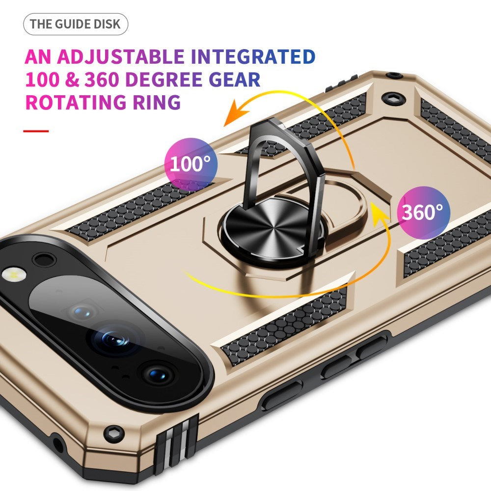 EIDERWOOD Google Pixel 10 / 10 Pro Tough Case with 360 Rotatable Kickstand - Gold