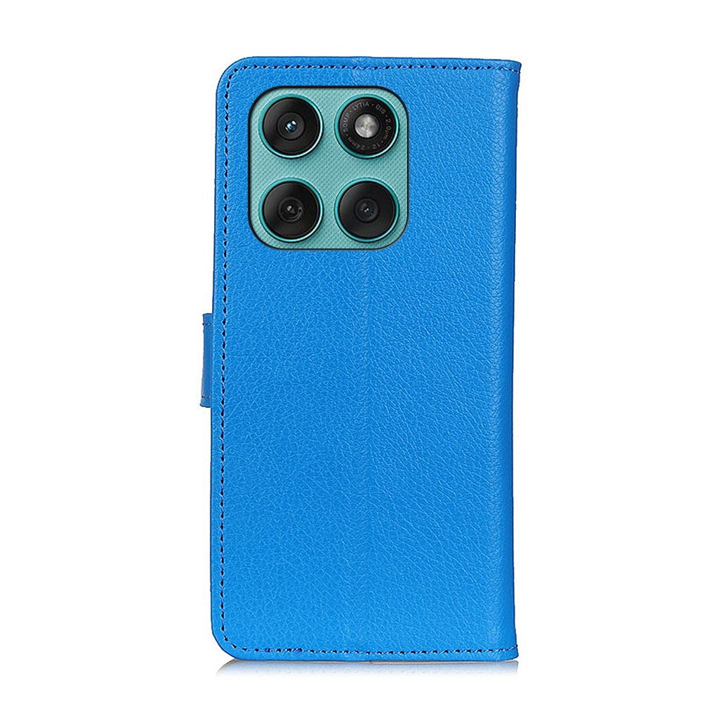 EIDERWOOD Motorola Edge 60 / Edge 60 Fusion Litchi Faux Leather Flip Case with Wallet & Stand Function - Blue