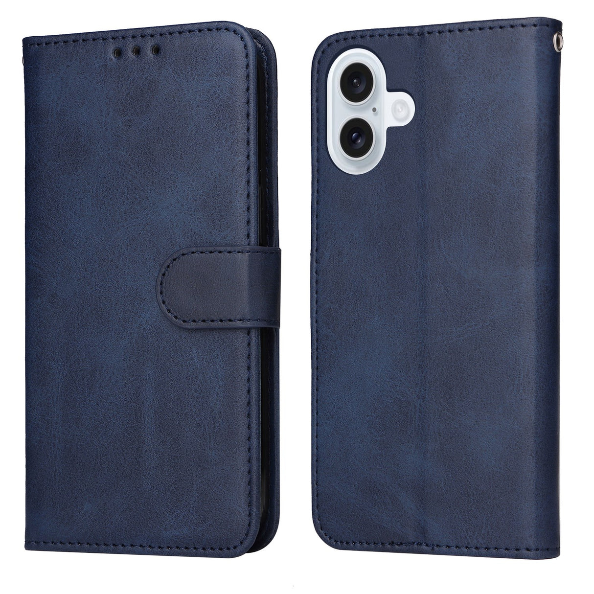 EIDERWOOD iPhone 17 Faux Leather Flip Case with Wallet & Strap - Blue