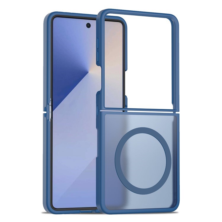 EIDERWOOD Samsung Galaxy Z Flip7 Matte Hybrid Case - MagSafe Compatible - Transparent / Blue