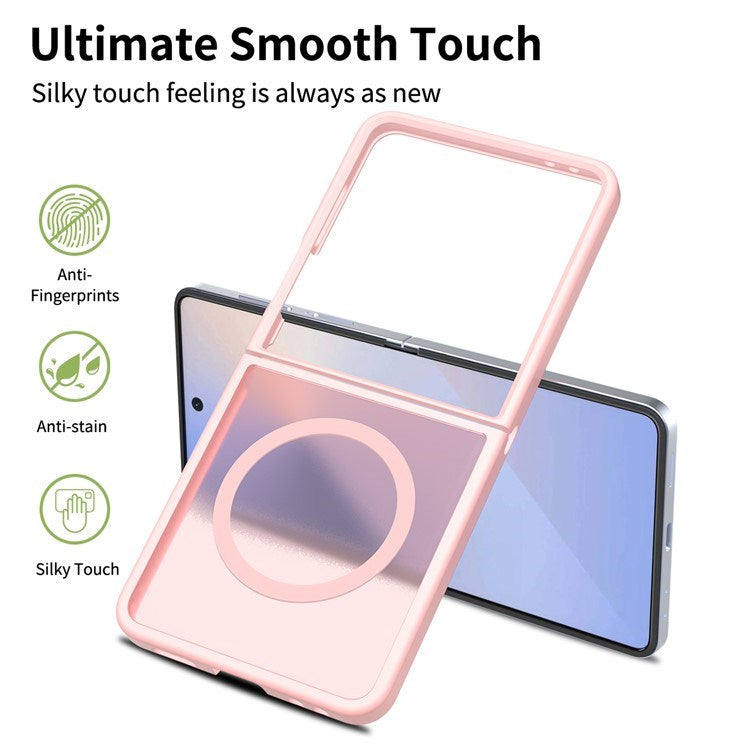 EIDERWOOD Samsung Galaxy Z Flip7 Matte Hybrid Case - MagSafe Compatible - Transparent / Pink