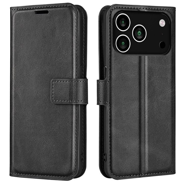 EIDERWOOD iPhone 17 Pro Max Faux Leather Flip Case with Stand & Card Holder - Black