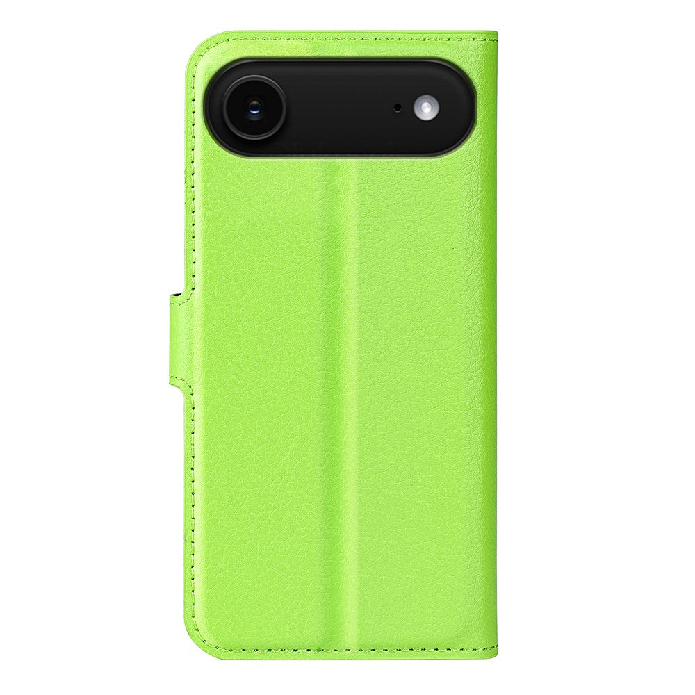 EIDERWOOD iPhone Air Litchi Flip Case with Built-in Card Holder & Stand Function - Green