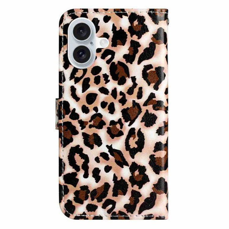 EIDERWOOD iPhone 17 Faux Leather Case with Wallet & Strap - Leopard