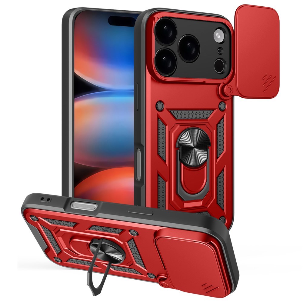 EIDERWOOD iPhone 17 Pro Max Hybrid Craftsman Case with Kickstand & Cam Slider - Red