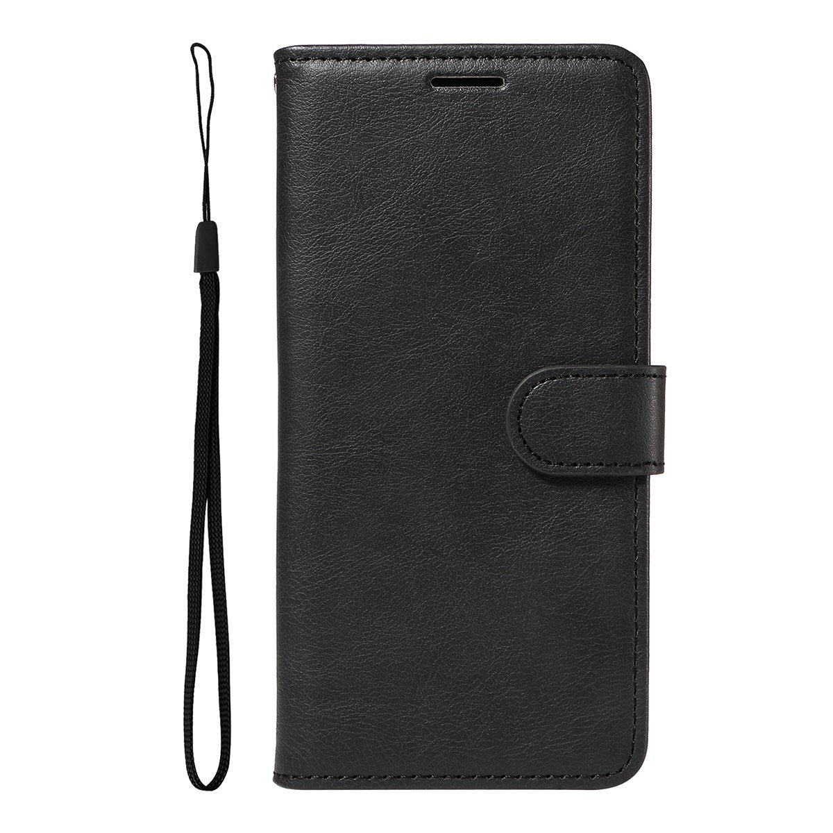 EIDERWOOD iPhone 17 Pro Faux Leather Case with Wallet & Strap - Black