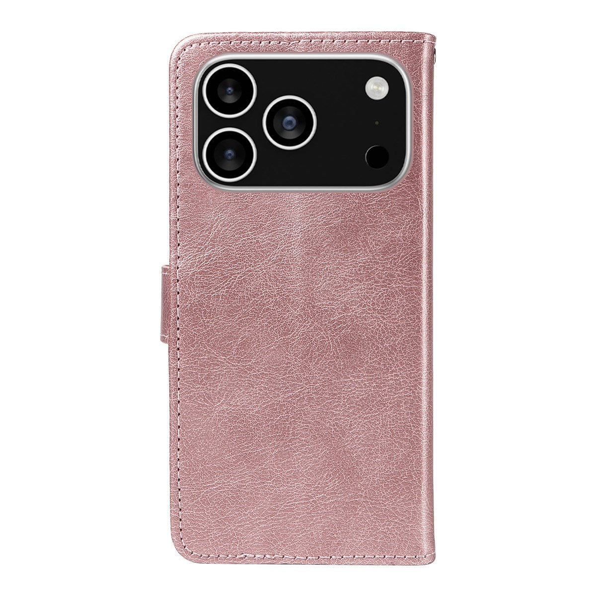 EIDERWOOD iPhone 17 Pro Faux Leather Case with Wallet & Strap - Rose Gold