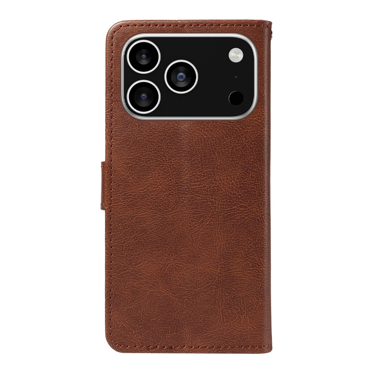 EIDERWOOD iPhone 17 Pro Faux Leather Case with Wallet & Strap - Brown